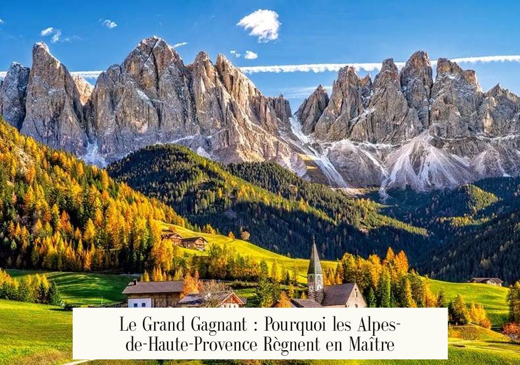 Le Grand Gagnant : Pourquoi les Alpes-de-Haute-Provence Règnent en Maître