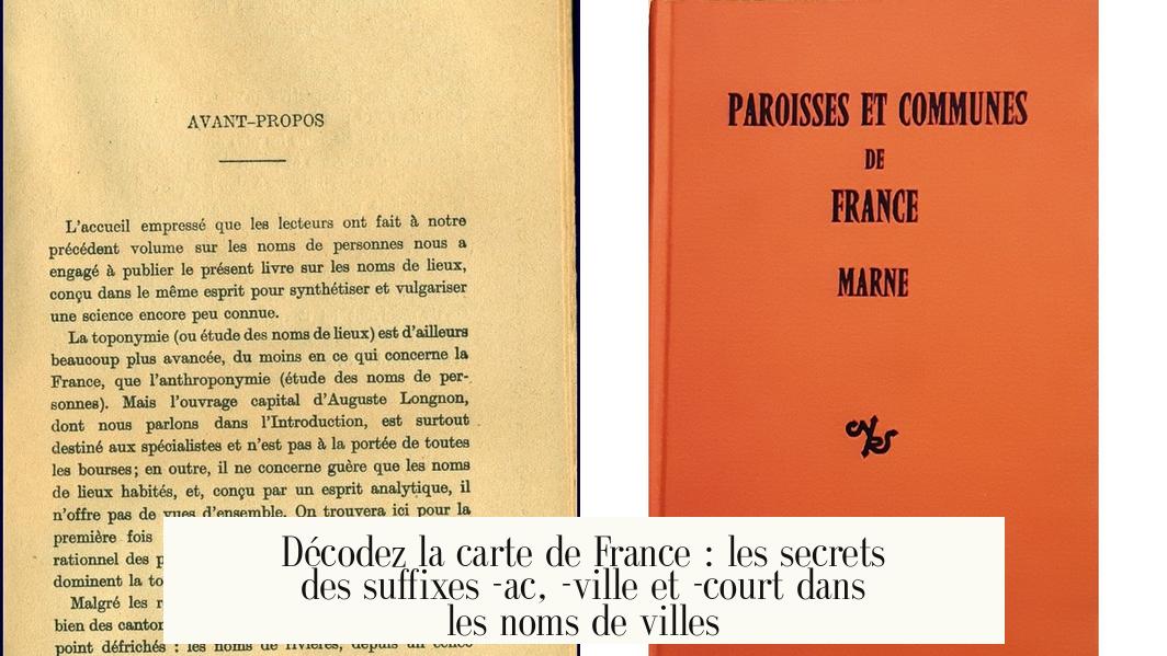 Décodez la carte de France : les secrets des suffixes -ac, -ville et -court dans les noms de villes